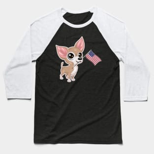 American Flag Chihuahua Dog Love Baseball T-Shirt